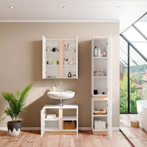 Produktbild für Badmöbel-Set Vicco Gloria, weiß, 3-teilig