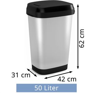 Produktbild für Mülleimer Curver KIS Dual Swing Style, silber
