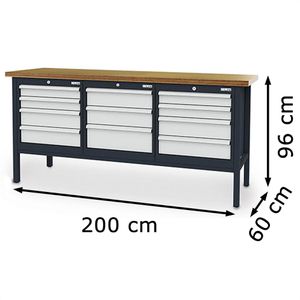 Produktbild für Werkbank Simplaflex CL666434KW20, lichtgrau