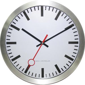 Produktbild für Wanduhr Eurotime 59002, Aluminium, analog, Funkuhr