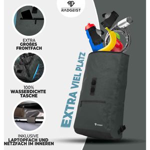 Produktbild für Gepäckträgertasche Radgeist RG-BPD-BL-33, schwarz, 20 Liter