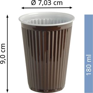 Produktbild für Trinkbecher Papstar 90349 braun / weiß, PS