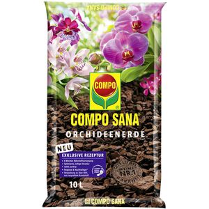 Blumenerde Compo SANA Orchideenerde, für Orchideen, mit Dünger, 10 Liter