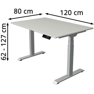 Produktbild für Schreibtisch Kerkmann Move 1 stable, lichtgrau / silber