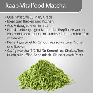 Produktbild für Matcha Raab-Vitalfood Grünteepulver Culinary Grade, BIO