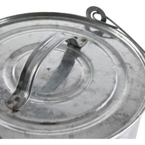 Produktbild für Ascheeimer Kamino-Flam 333257, silber, mit Holzgriff &amp; Deckel