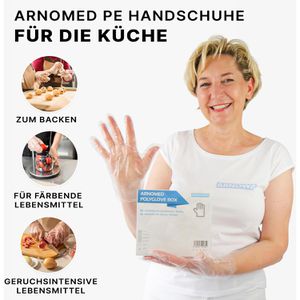 Produktbild für Einmalhandschuhe Arnomed Polyglove Box, transparent, 100 Stück