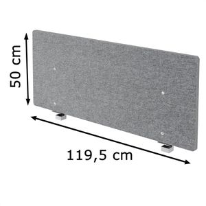 Produktbild für Tischtrennwand Hammerbacher Basic, grau