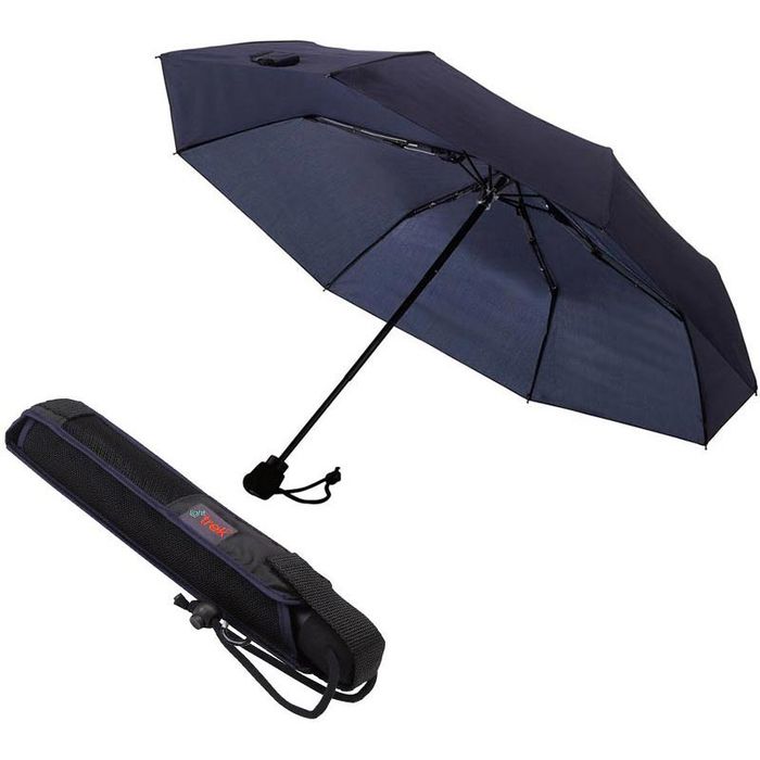 marine, Light Länge Regenschirm Trek, Euroschirm AG – Böttcher Taschenschirm, manuell, geschlossen 28cm