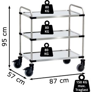 Produktbild für Servierwagen Fetra 5005, silber, aus Edelstahl