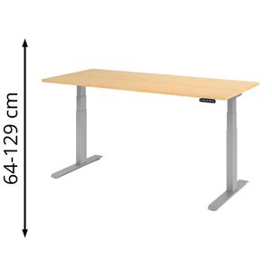 Schreibtisch Hammerbacher XDKB 19, ahorn / silber