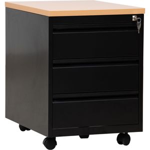 Rollcontainer G-Office MPG/3.6, aus Metall, schwarz