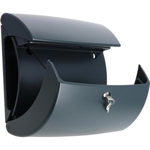 Produktbild für Briefkasten Burg-Wächter Pearl 886 GR, schwarz, aus Kunststoff