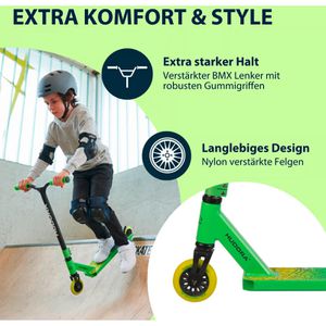 Produktbild für Scooter Hudora Stunt Scooter Kids, Stahlpfosten, grün