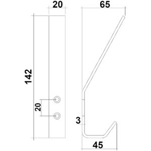 Produktbild für Kleiderhaken SO-TECH Alba, 123771, schwarz