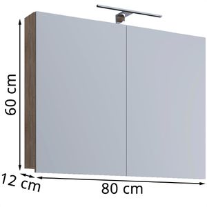Produktbild für Spiegelschrank VCM Badinos 914882, sonoma eiche