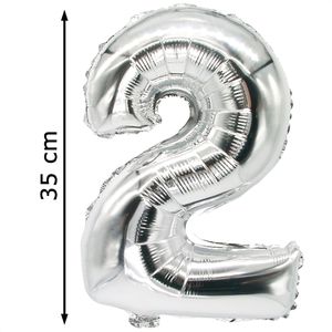 Produktbild für Luftballons Papstar 86832 Zahlenballon 2, silber