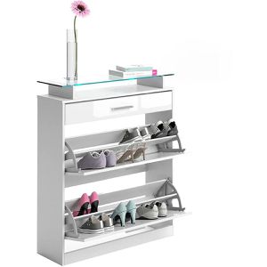 Produktbild für Schuhschrank Vicco Alex, weiß, mit LED-Beleuchtung
