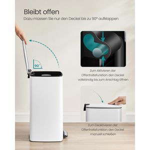 Produktbild für Mülleimer Songmics LTB593W02, wolkenweiß