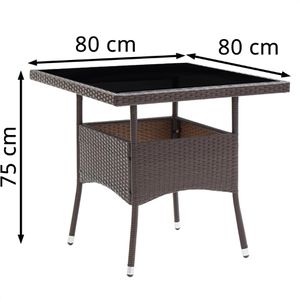 Produktbild für Gartentisch vidaXL 310552, Polyrattan und Glas