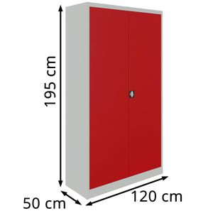 Produktbild für Werkzeugschrank Mauser MKSTM12/5/19E4, aus Metall, grau / rot