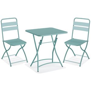 Produktbild für Bistrotisch Feros Breeze, blau, wetterfest, 3-teilig