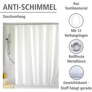 Produktbild für Duschvorhang Wenko Anti-Schimmel Uni, 180 x 200 cm