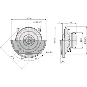 Produktbild für Einbaulautsprecher Pioneer TS-G1020F, schwarz, 30 W, 2-Wege