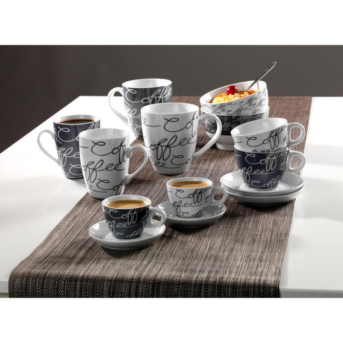 Ritzenhoff Espressotassen Retro Kitchen 2er Set - 80ml Porzellan Mit Unterteller