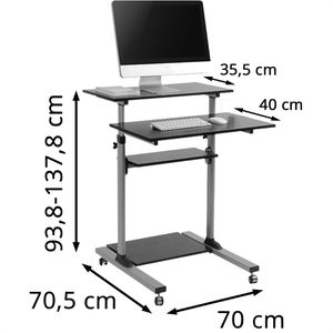 Produktbild für Computertisch LogiLink BP0070m, mit Rollen