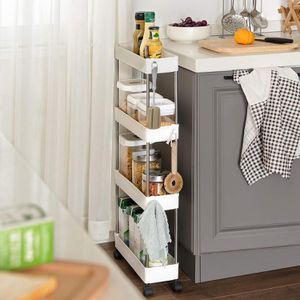 Produktbild für Nischenregal Songmics KSC08WT, weiß, mit Rollen