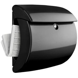 Produktbild für Briefkasten Burg-Wächter Piano 886 S, schwarz, aus Kunststoff