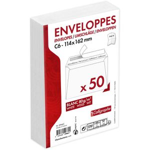 Produktbild für Briefumschläge Clairefontaine 5966C, weiß, C6