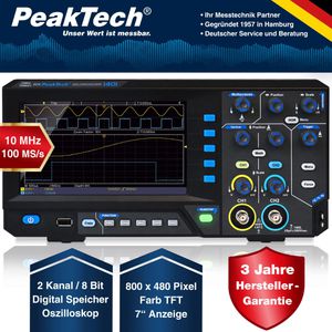 Produktbild für Oszilloskop PeakTech P 1401, 2 Kanäle, mit USB-A, 100 MSa/s