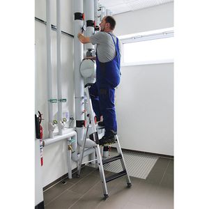 Produktbild für Stehleiter MUNK 42708, nivello-Leiterfüße, mit Plattform