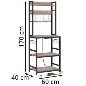 Produktbild für Küchenregal Vasagle KKS037B02EU, graubraun