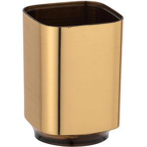 Produktbild für Zahnputzbecher Wenko Auron, gold, aus Kunststoff