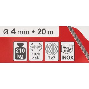 Produktbild für Drahtseil Dörner+Helmer 190392, Traglast bis 210 kg