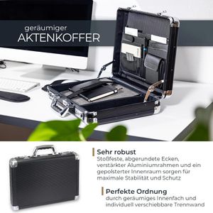 Produktbild für Aktenkoffer HMF 14651-02, schwarz, mit Laptopfach
