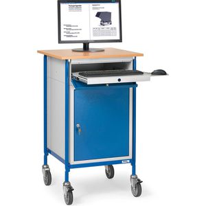 Computerschrank Fetra 5839, lichtgrau / blau