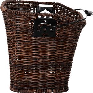 Produktbild für Fahrradkorb Fischer-MTS Retro, braun, aus Rattan, 20 Liter