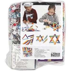 Produktbild für Bastelset Creativ-Company Glitzer &amp; Holzstäbchen, ab 3 Jahre