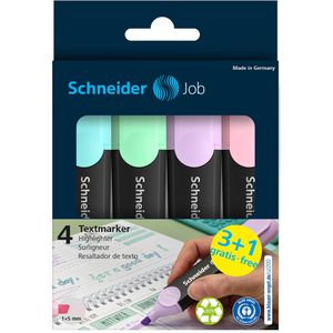 Produktbild für Textmarker Schneider Job Pastell, 4 Stück