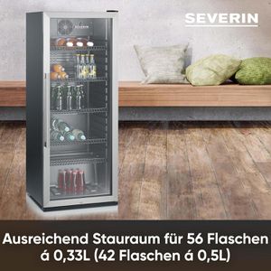 Produktbild für Getränkekühlschrank Severin FKS 8841 mit Glastür, abschließbar