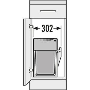 Produktbild für Einbaumülleimer Hailo AS Tandem 15/15/KS, 3666801