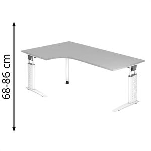 Schreibtisch Hammerbacher U-Serie, lichtgrau / weiß