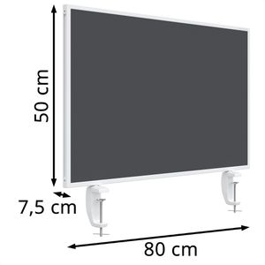Produktbild für Tischtrennwand Magnetoplan VarioPin, 1108001, grau