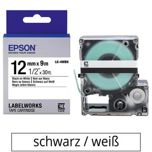 Schriftband Epson LK-4WBN, 12mm