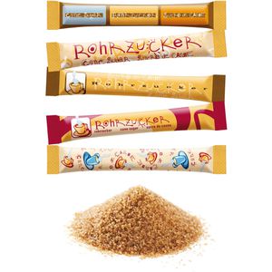Produktbild für Zuckersticks Hellma Rohrzucker, brauner Zucker