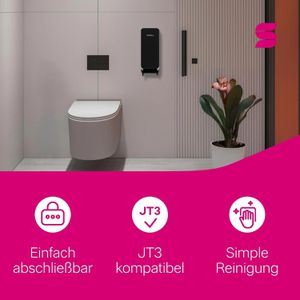 Produktbild für Toilettenpapierspender Satino Hyginity, 333423, JT3